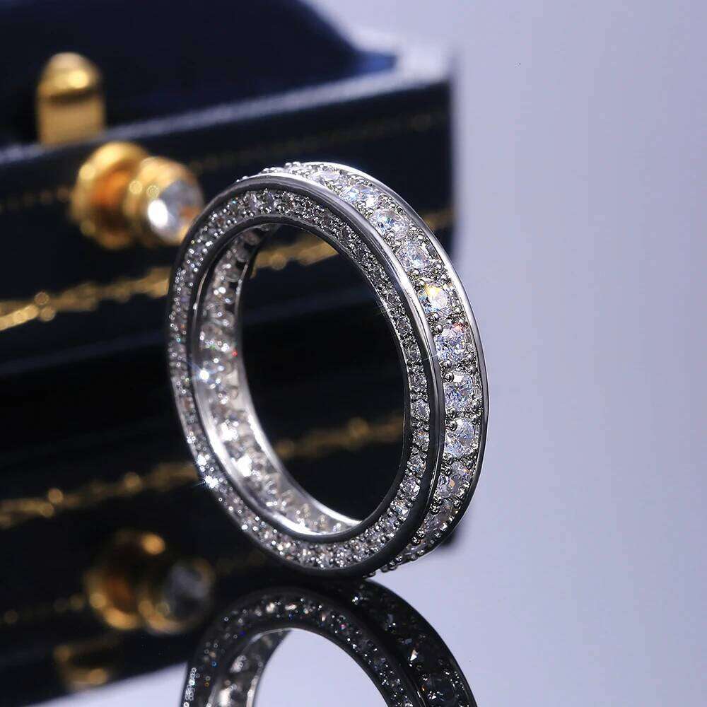 Handmade Promise Diamond ring Real S925 Sterling Silver Engagement wedding band rings for women Bridal Finger Jewelry H260312