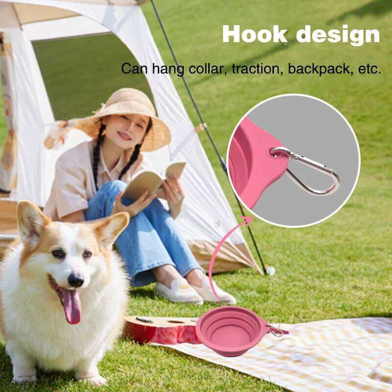 650ML And 350ML Portable folding silicone for pets, rice food bowl, cat drinking water dog bowl 26Y0312