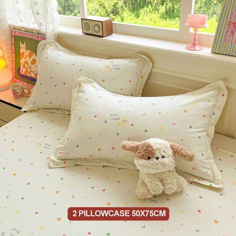 Cartoon Bedding Set 100% Cotton 3pcs Duvet Cover Set,Twin/Full 140x200 200x200, Breathable,Hypoallergenic,Fade Resistant H260312
