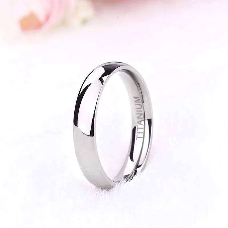 4mm Brand Silver Color Titanium Women's Rings Male Wedding Band Polished Engagement Ring Female Jewelry Never fade Size 3 -15 H260312