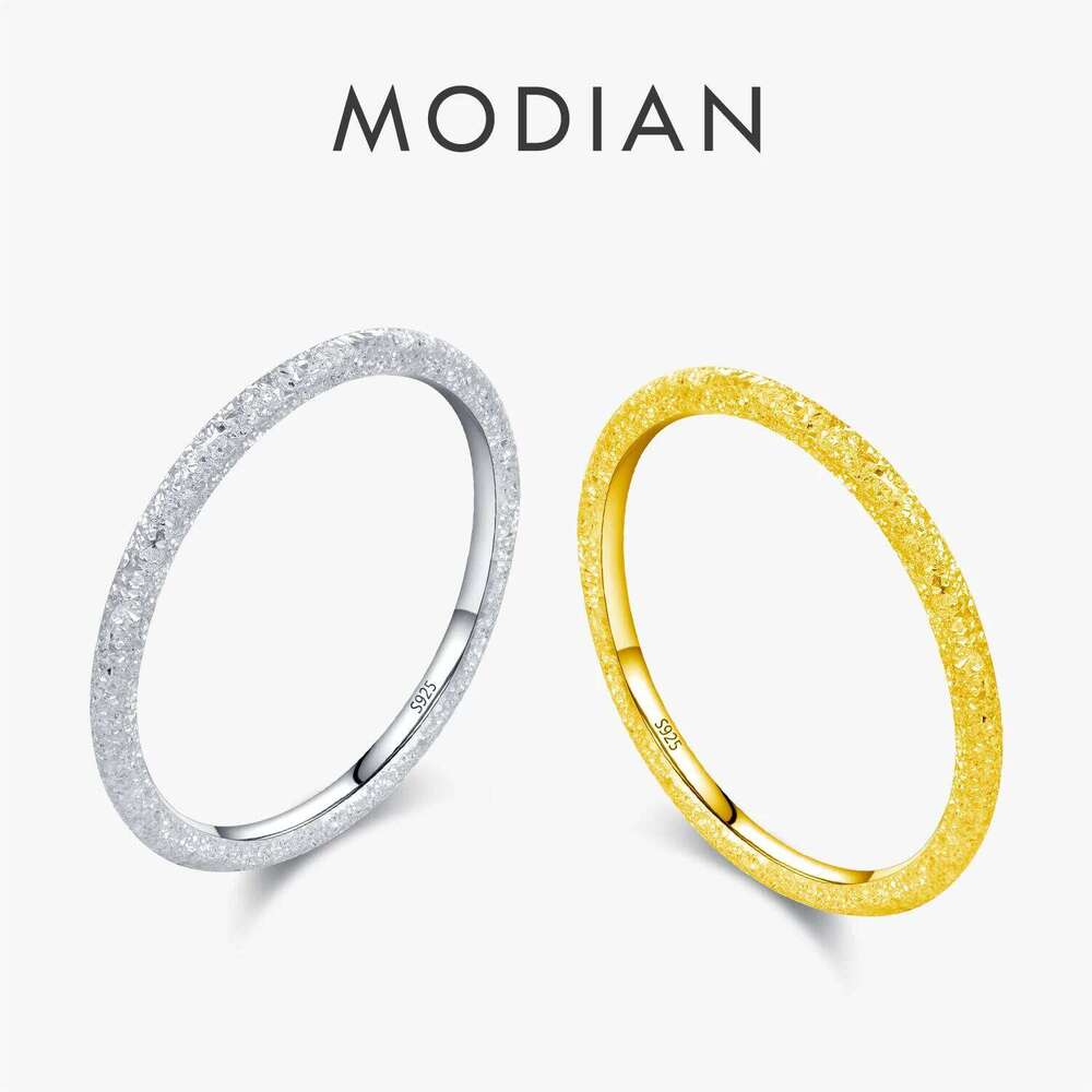 MODIAN 999 Pure Silver Trendy Sparkling Stackable Eternity Band Rings For Women Daily Vacation Chill Fine Jewelry Accessories H260312