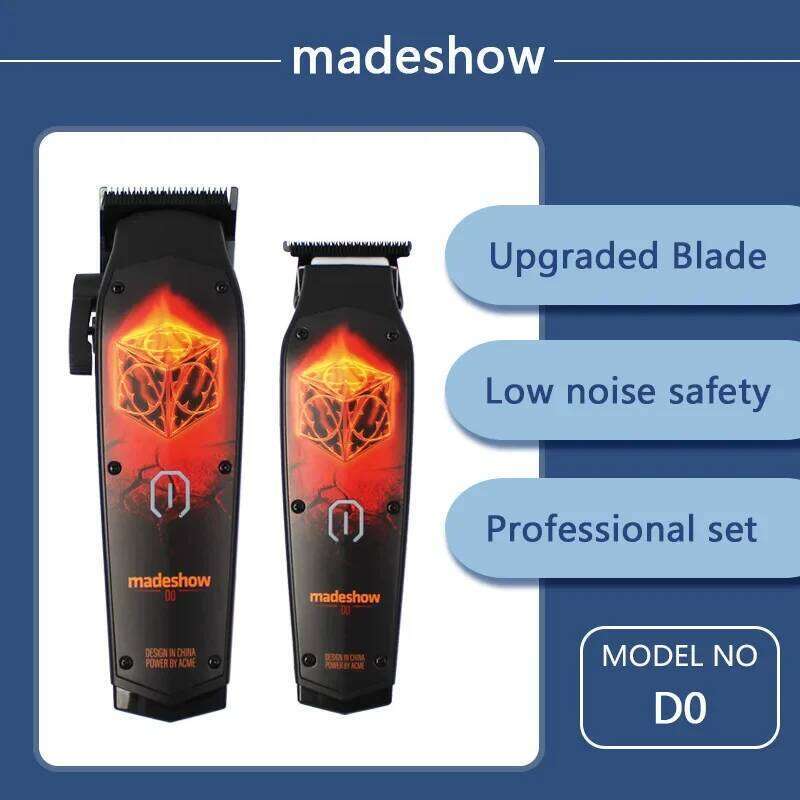 New MadeShow D2 M10M11 Professional Hair Clipper + Trimmer Set 0.1mmMair Machine Cutting T Blade Speed High Quality C260312