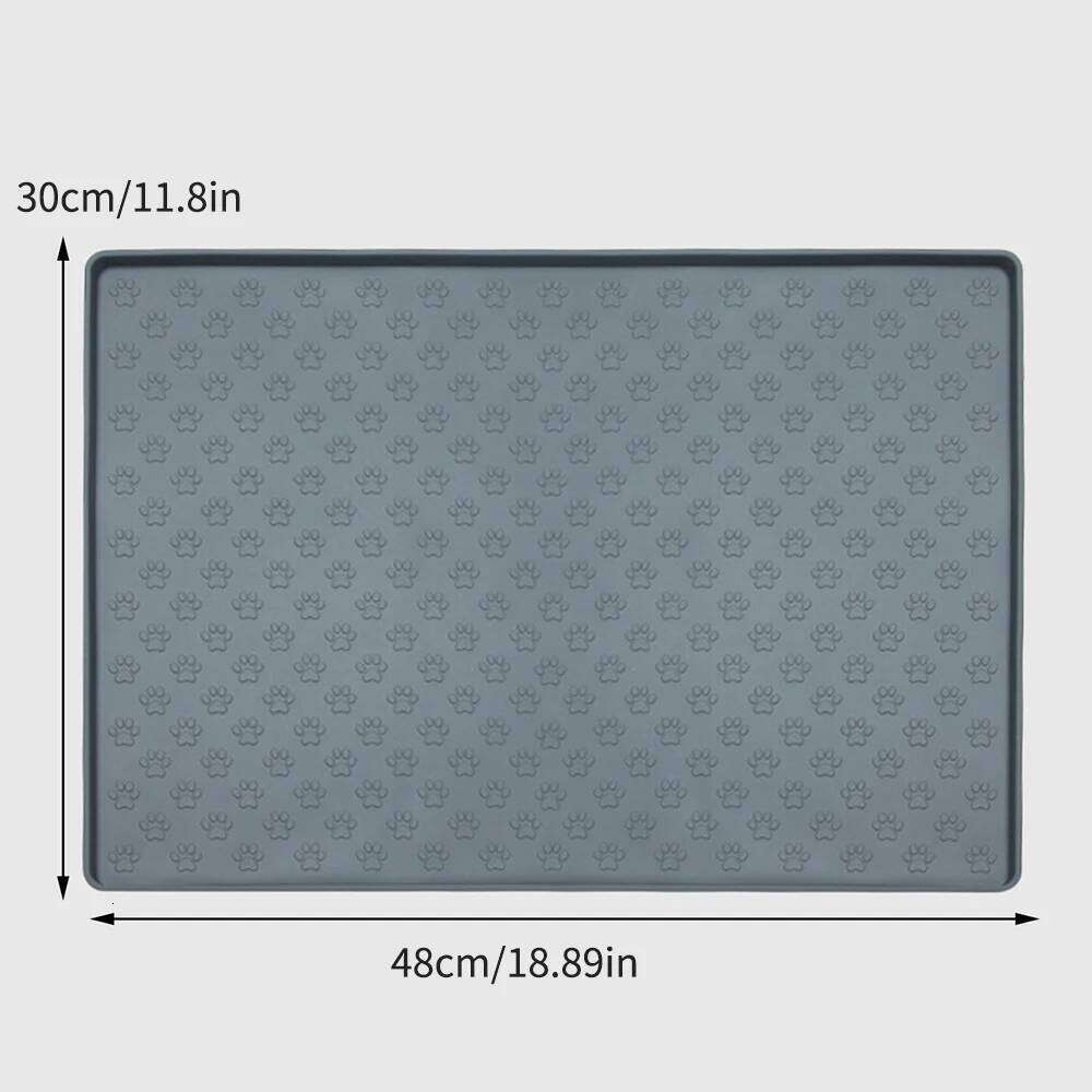 1PC Silicone Eating Mat Paw Print Modeling Leak-Proof Spill-Proof Easy To Clean Cat And Dog Pet Mat. 26Y0312
