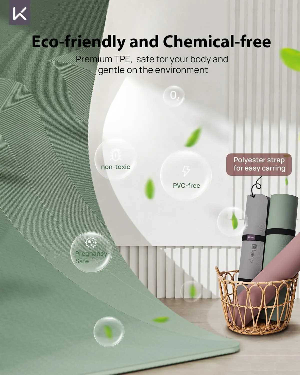 Extra Wide 32 Yoga Mat 7mm Thick Non-Slip Eco-Friendly for Pilates and Fitness M260312