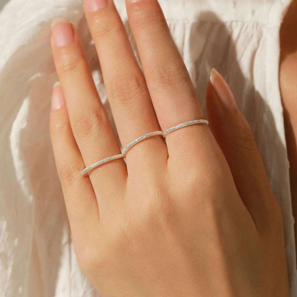 MODIAN 999 Pure Silver Trendy Sparkling Stackable Eternity Band Rings For Women Daily Vacation Chill Fine Jewelry Accessories H260312