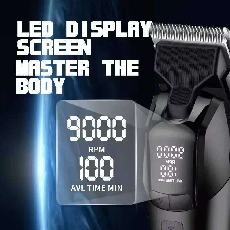 Kemei 9000RPM 10W Hair Clipper KM-264 Rechargeable Electric Trimmer KM-1858 KM-T95 Shaver for Men Barber Clippers Kit C260312