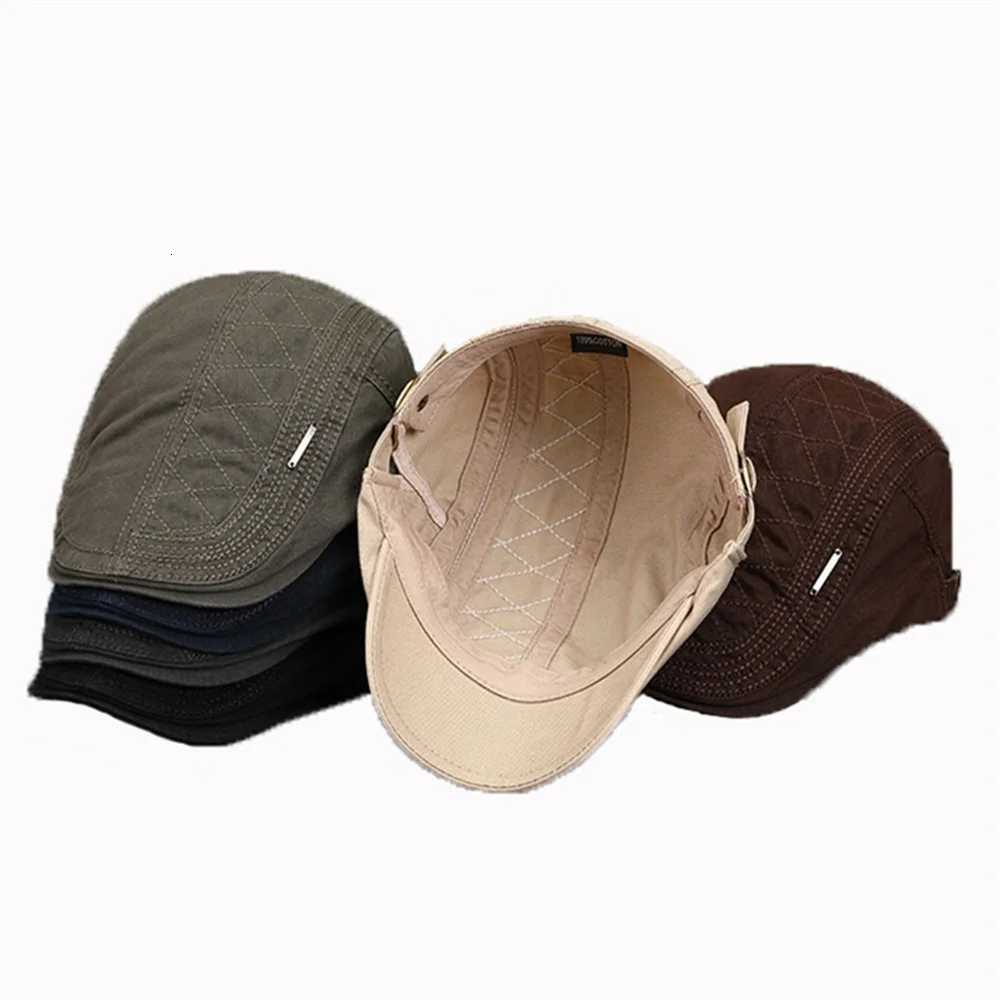 Cotton Newsboy CAPs Men Solid Color Soft Casual Street Fashion Retro Beret Hat Golf Driving Cabbie Hat Flat Ivy CAP Seasons H260312 - view 4