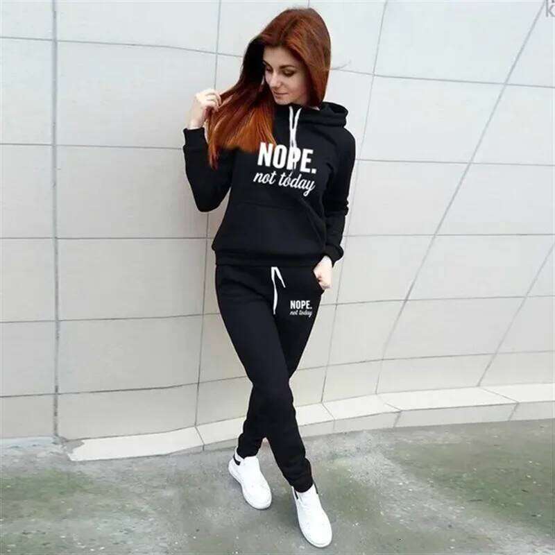 Women's jogging ladies casual hooded suit clothes hoodie + sports pants sportswear C260312