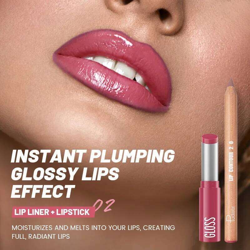 Pudaier Line Wet Gloss Lip Oil Set - Mirror Gloss, Moisturizing and Long-lasting, Daily Natural Nourishing Smudge, Gift W260311