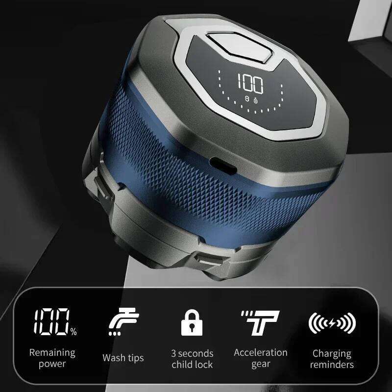 Tinsol New Bald Men's Titanium Electric Clipper Razor 6D Magnetic Hair Trimmer Rechargeable Waterproof Facial Repairer C260312