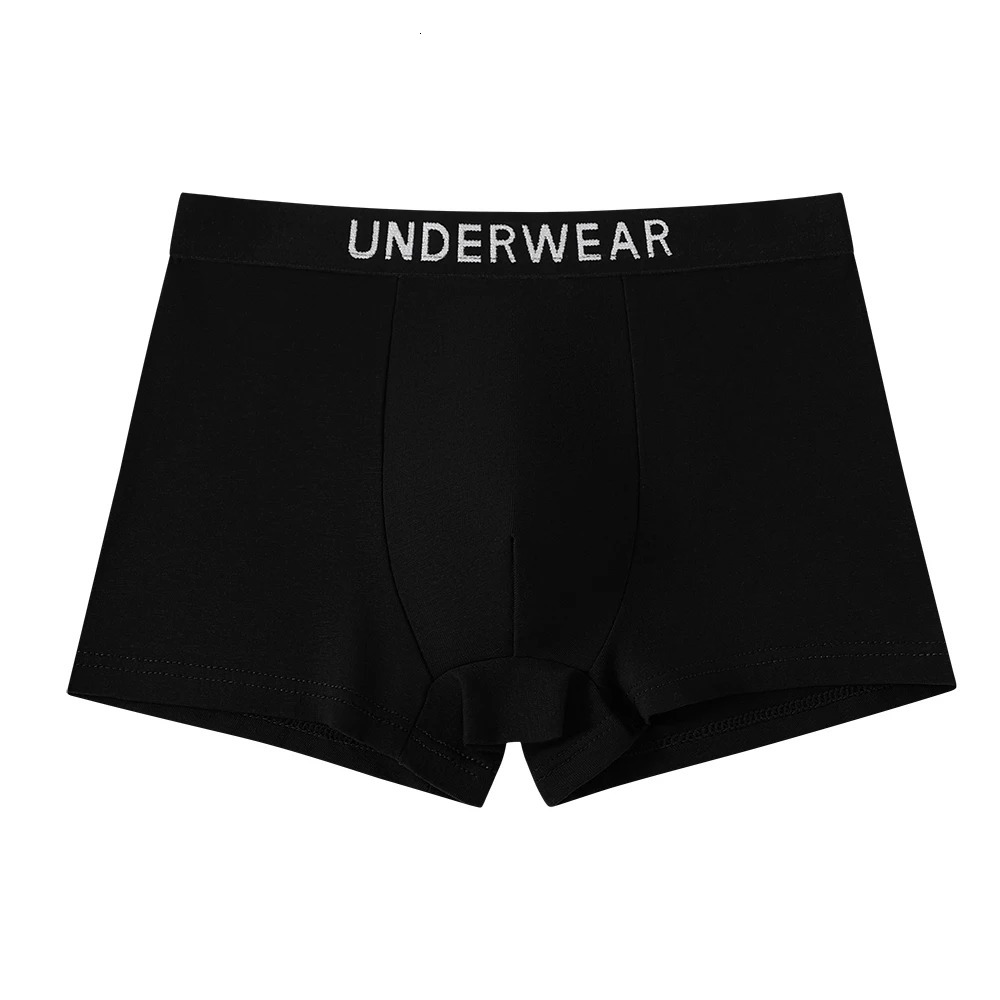 5pcs Mixed Boys Underwear 814 Years Old Plain Color Black Gray Blue Cotton Soft Breathable Comfortable Simple Boy Flat Angle Un 260311