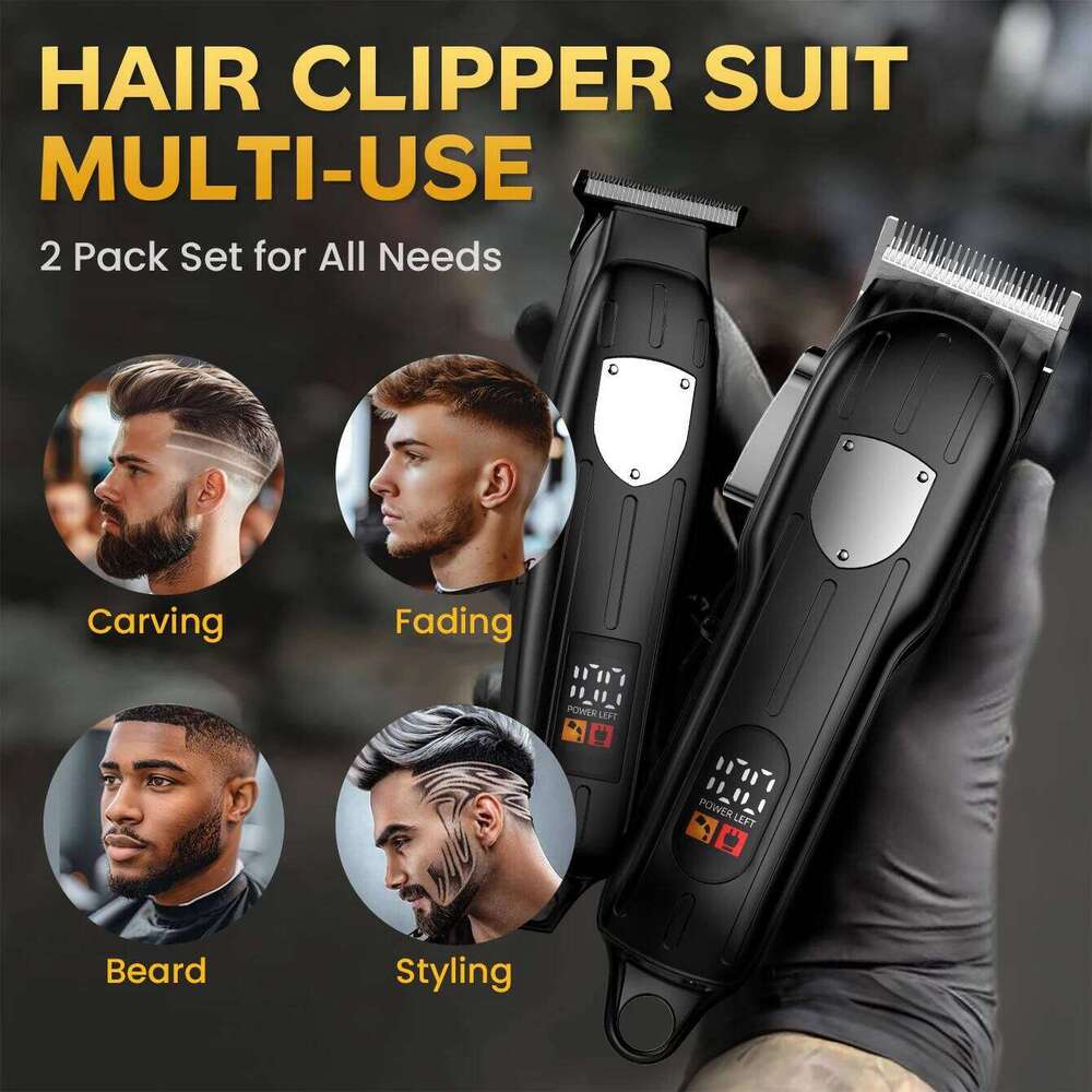 KIKIDO Professional Men Electric Trimmer 1200mAh Rechargeable Hair Clipper Adjustable Trimming Length Cordless Beard Shaver C260312