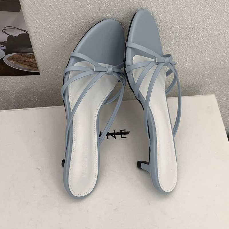 SUOJIALUN 2025 Summer New Women Slipper Fashion Narrow Band Ladiae Elegant Slides Thin Low Heel Outdoor Dress Sandals Shoe K260312
