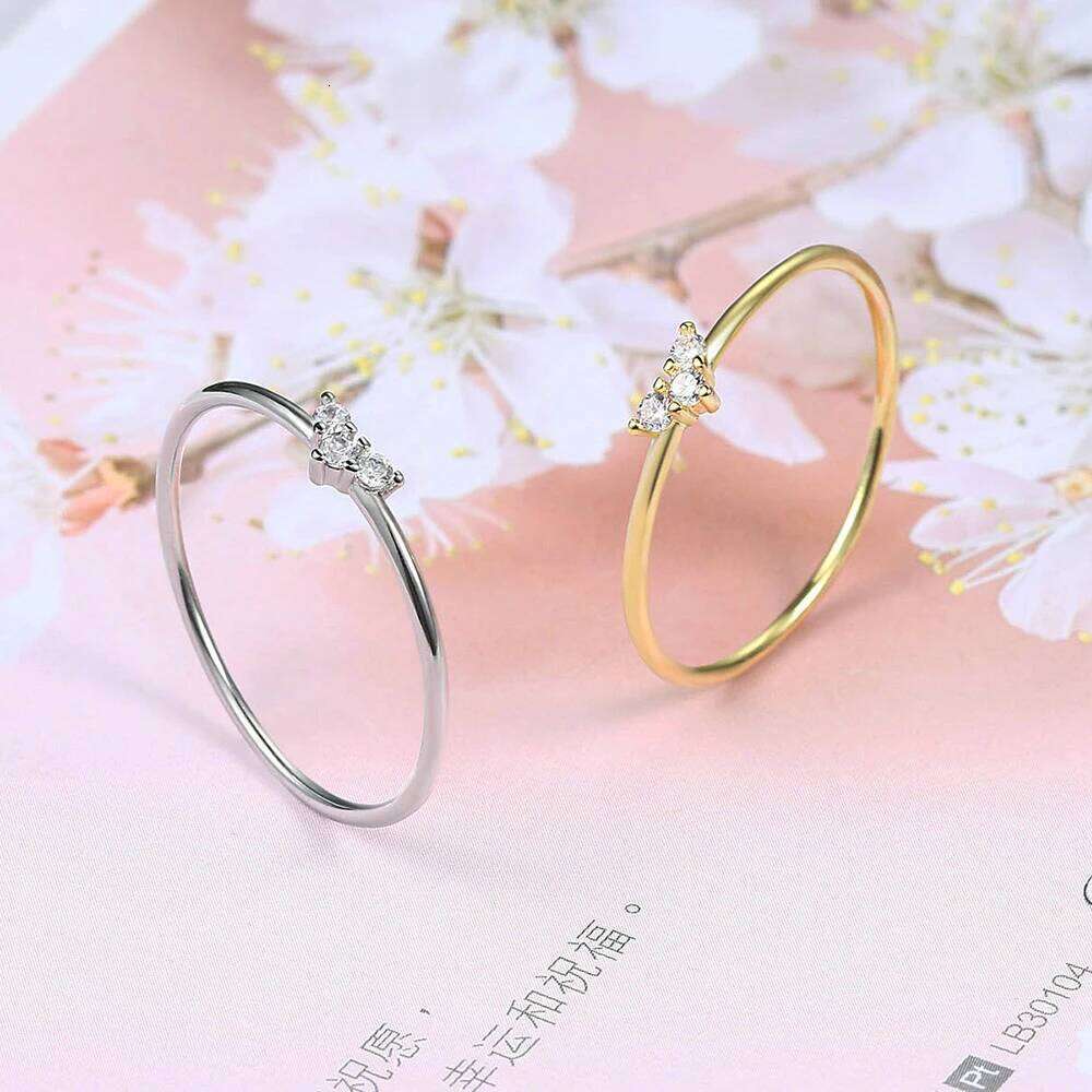 ZHOUYANG Dainty For Women Little Heart Thin Knuckle Ring AAA+CZ Light Yellow Gold Color Daily Fashion Jewelry KAR173 H260312