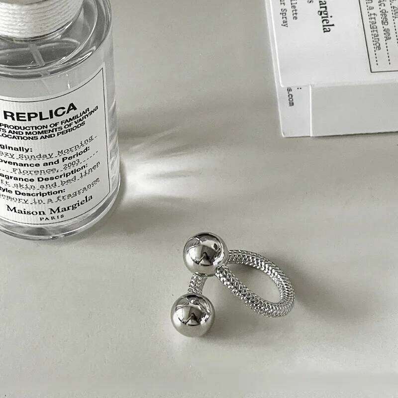 BF CLUB 925 Sterling Rings for Women Fashion Geometric Handmade Irregular Double Balls Ring Party Christmas Gift H260312