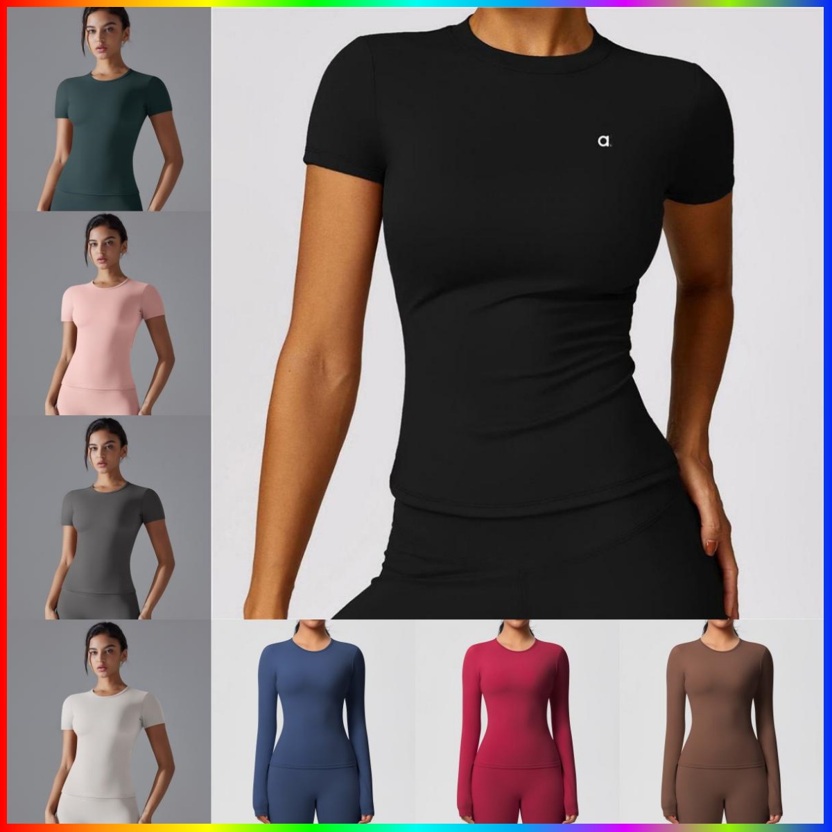 Women Yoga Shirt Tops Cew Neck Fintness Short Sleeve Crop Top T Shirt Skinfriendly Workout Summer Top Women Women Gym T-Shirt