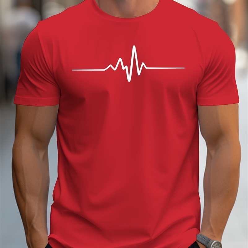 Mens 100 cotton summer loose size Creative Graphic printed slim fit casual sports round neck short sleeved T-shirt top 260227