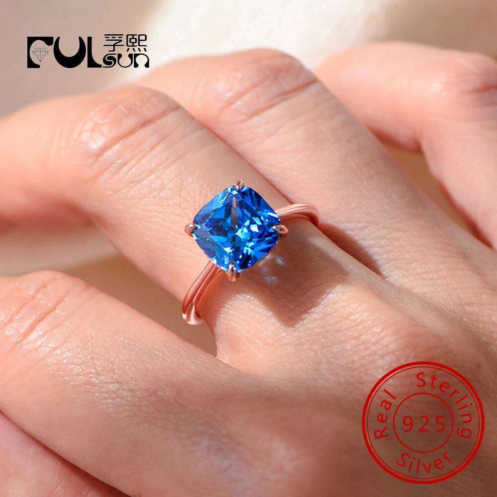 Exquisite Jewelry 925 Sterling Silver Twist Ring Colored Tennis Stackable Rings Navy Mini Cluster H260312