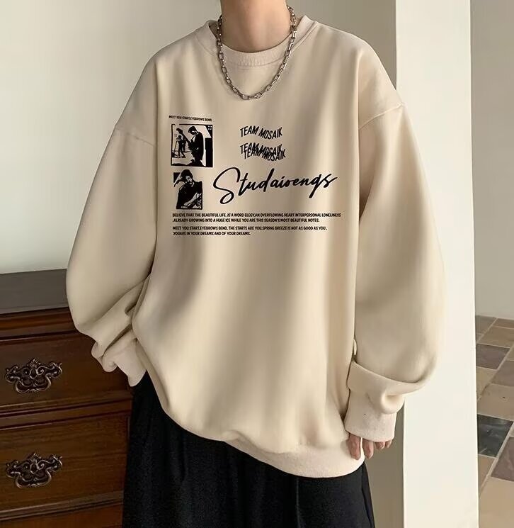 Burgundy Letter Designer Hoodie Print Heavyweight Sweatshirt For Men Spring And Autumn New Retro Style Couple's Hoodless Top Large Size