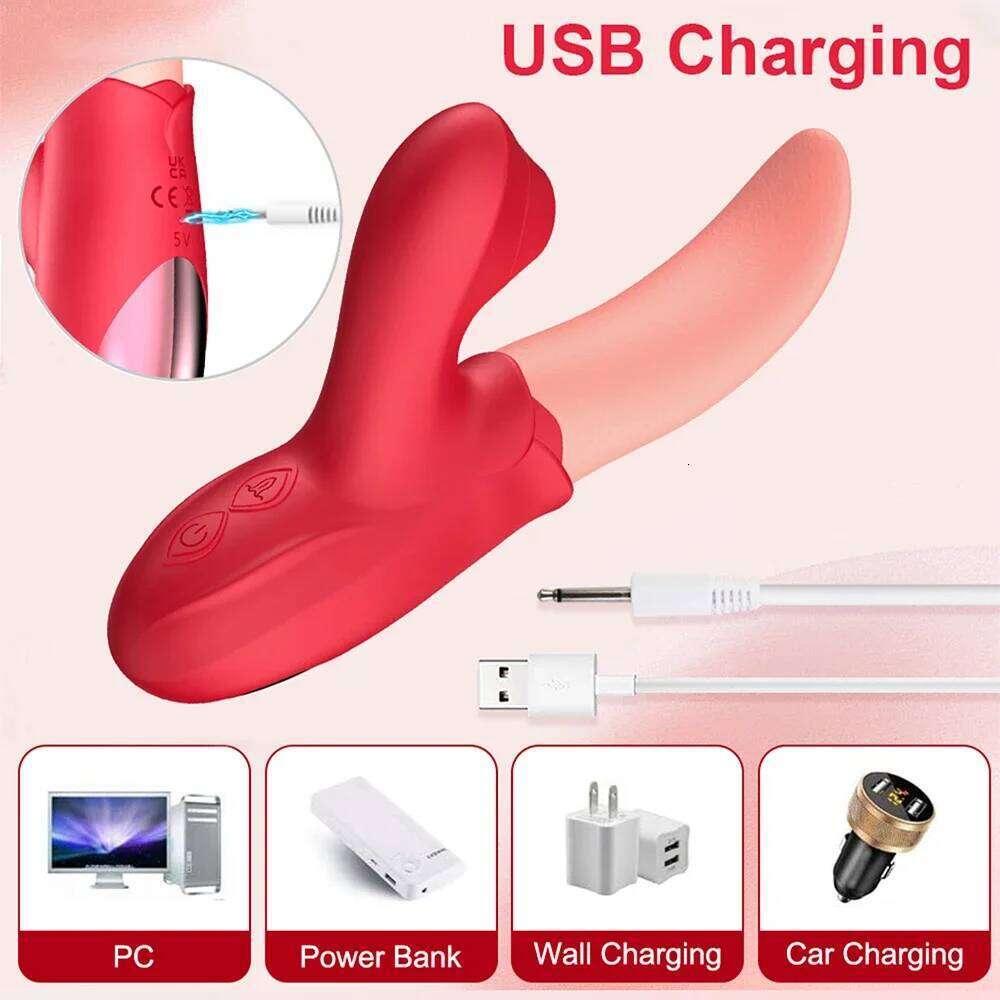 Tongue Licking Vibrator Female Masturbator G Spot Clitoris Stimulator Dildo Nipple Massager Erotic Machine Sex Toy for Woman 18+ Z260312