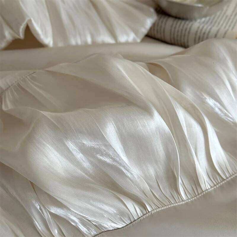 French Romance Pleated Ruffles Princess Wedding Bedding Set 600TC Egyptian Cotton Duvet Cover Flat/Fitted Sheet Pillowcases 4Pcs H260312