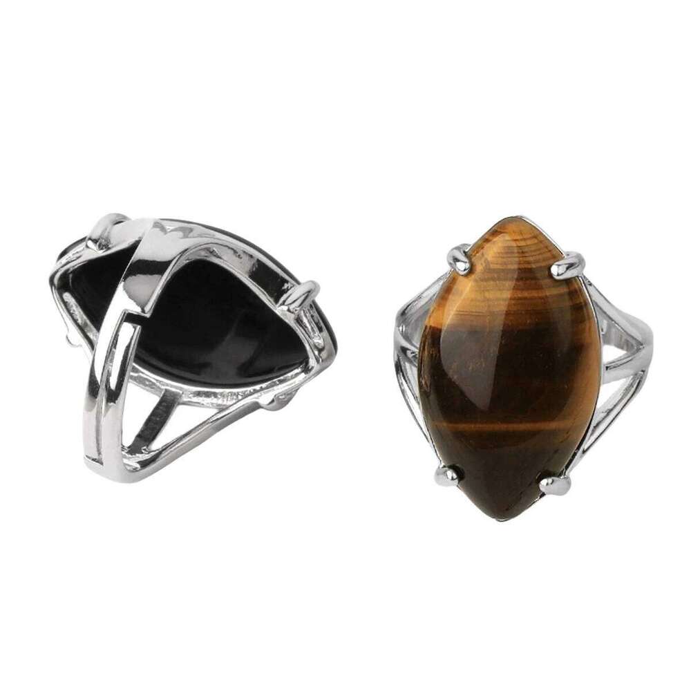 Adjustable Oval Gemstone Ring for Boys Women Retro Boho Gothic Anillos Steampunk Style Halloween Party Amethyst H260312