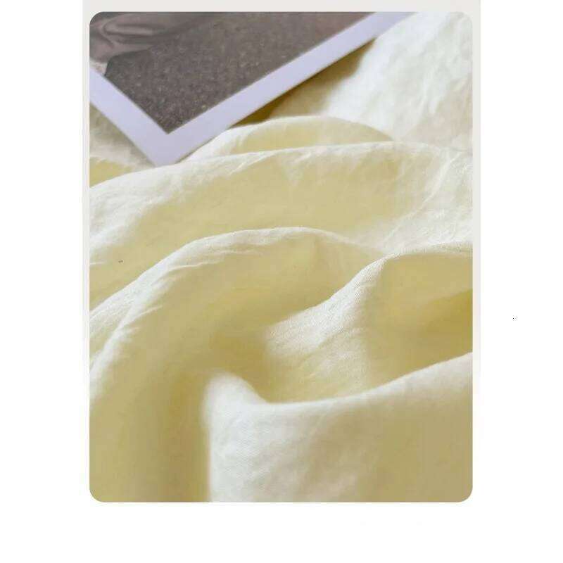 Sheet with Pillowcase Ins Style Bed Naked Sleeping Pure Washed Cotton Solid Color Four-piece Set Bedding Sets H260312