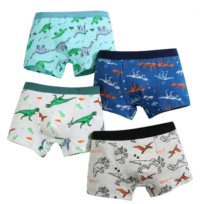 4812 Pcs Boys Boxer sets Briefs Kids Cotton Underwear Baby Underpants Teenager Cartoon Dinosaur Print Soft Children Panties 260311