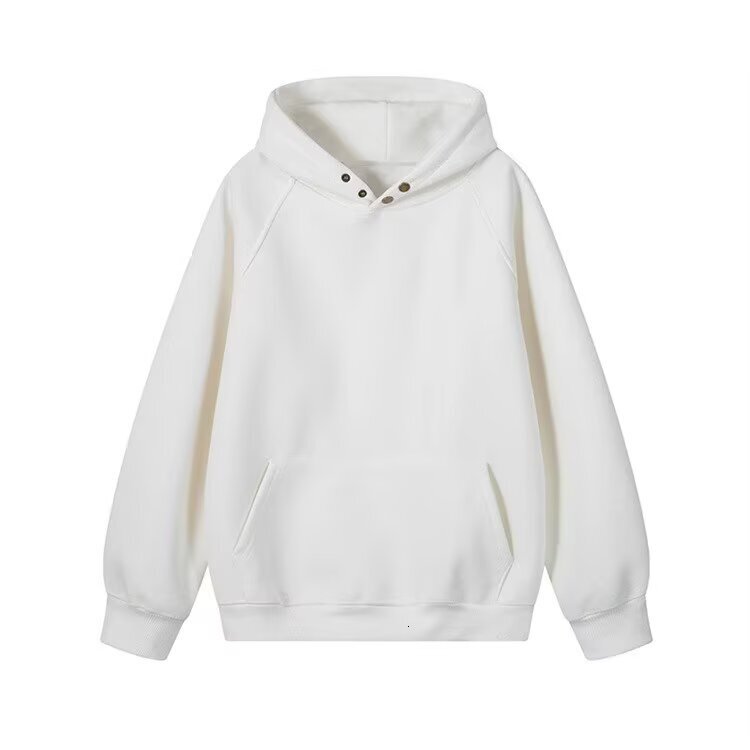 Heavy Vintage Double-button Quilted Hooded Sweatshirt For Designer Hoodie Men Loose Fit Stylish And Cool Style Suitable For Students And Couples