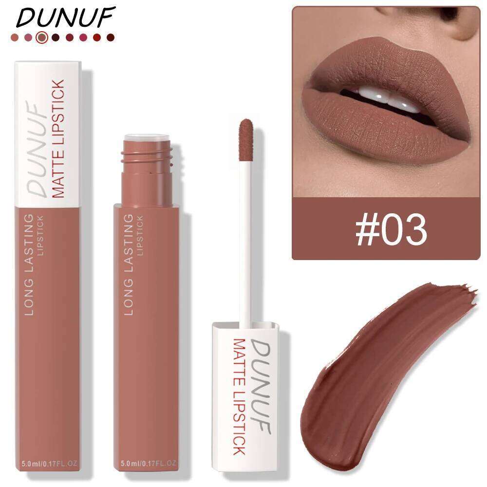 Gloss Lipstick Lip Stain Set, Waterproof Matte Non-sticky Non-transfer Long-Lasting Moisturizing, Nude, Y2K Makeup Christmas W260311