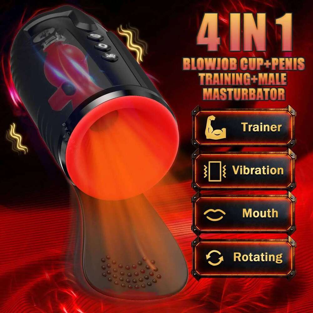 Male Masturbator Penis Training Vibrator Glans Massage Testicle Stimulator Delay Stamina Trainer Blowjob Machine Sex Toy for Men Z260312