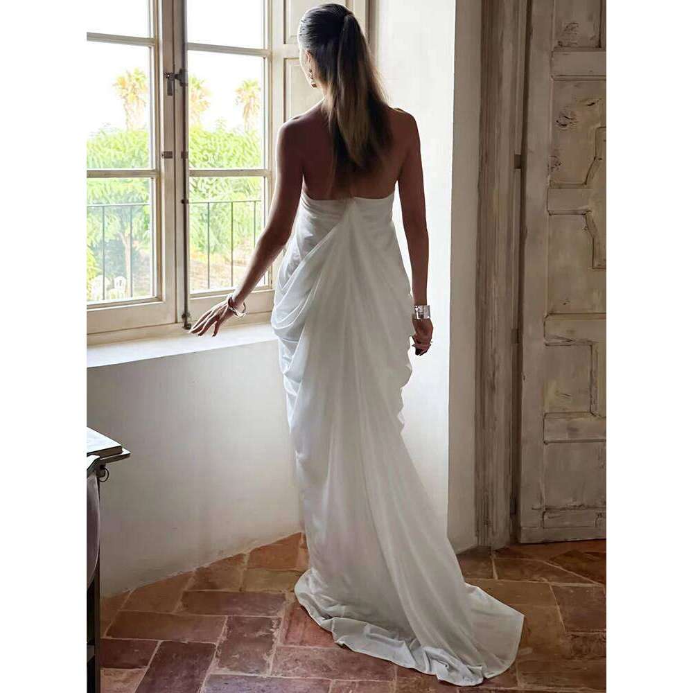 Mozision Mesh Halter Backless Sexy Maxi Dress Women Gown Fashion Elegant V Neck Sleeveless Pleated Club Party Long Dresses C260311