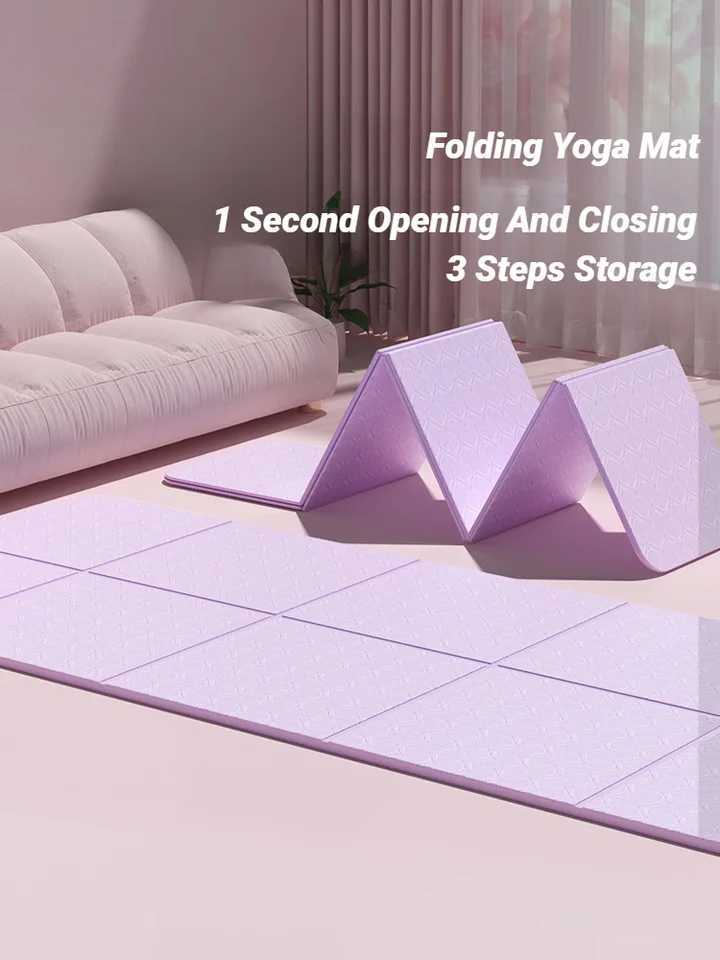 Foldable Yoga Mat Mute Eco Friendly Folding Travel Fitness Exercise Double Sided Non-Slip For Pilates Floor Workouts Dance M260312