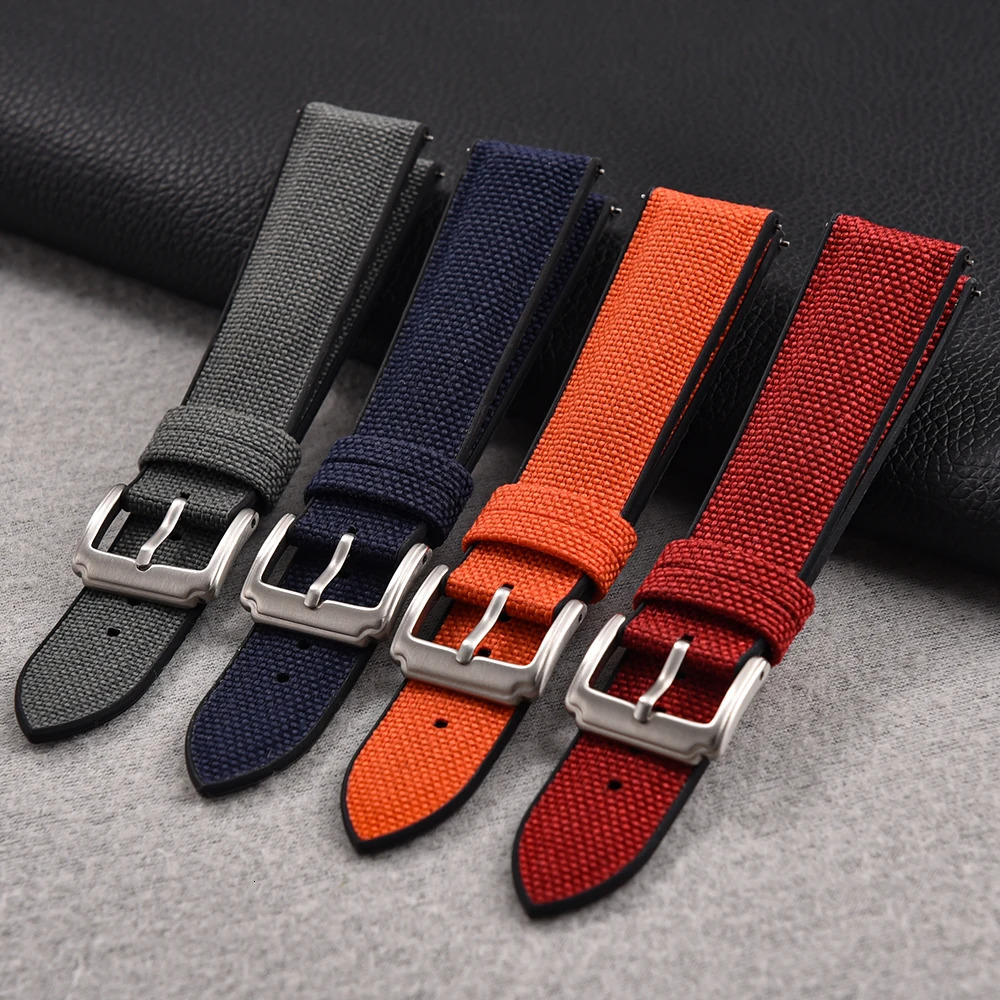 JUELONG Sailcloth Rubber Strap Quick Release Waterproof Watch Bands 18mm 19mm 20mm 21mm 22mm Canvas Nylon Wristband 260304