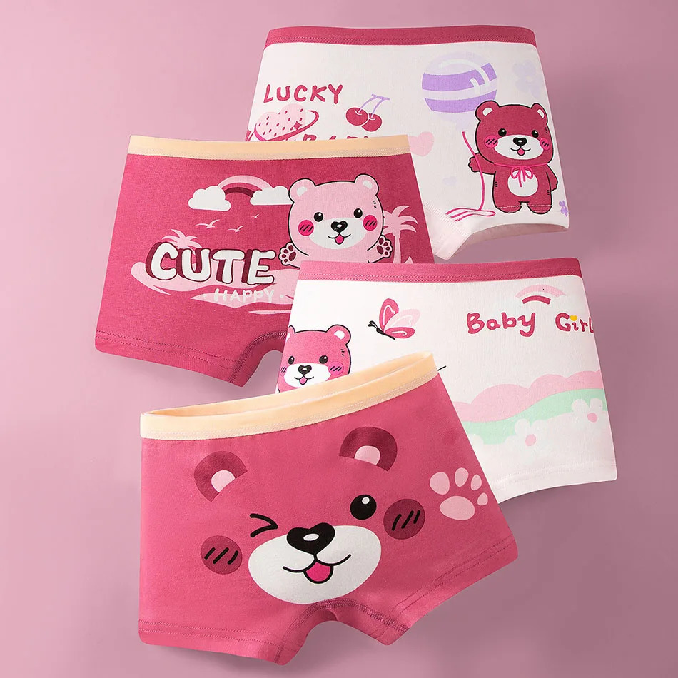 4 PcsPack Girls Underwear Soft Comfortable Breathable Panties for Kids AntiFlash School Daily Wear Toddler Underpants 260311