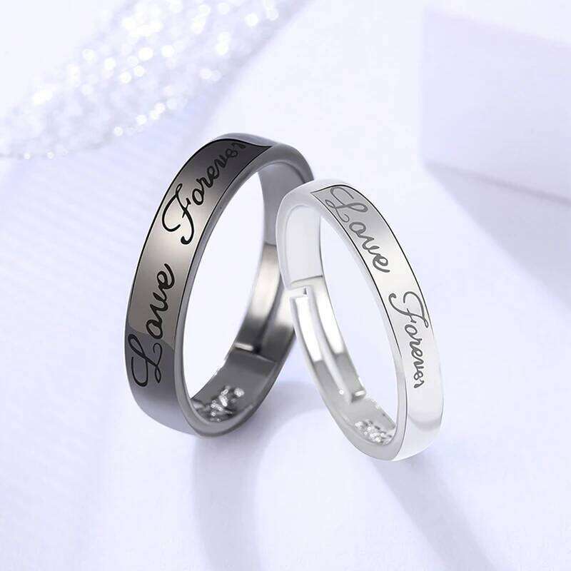 Classic Sun Moon Open Couple for Women Men Romantic Black White Matching Finger Ring Set Jewelry Wedding Anniversary Gifts W260311