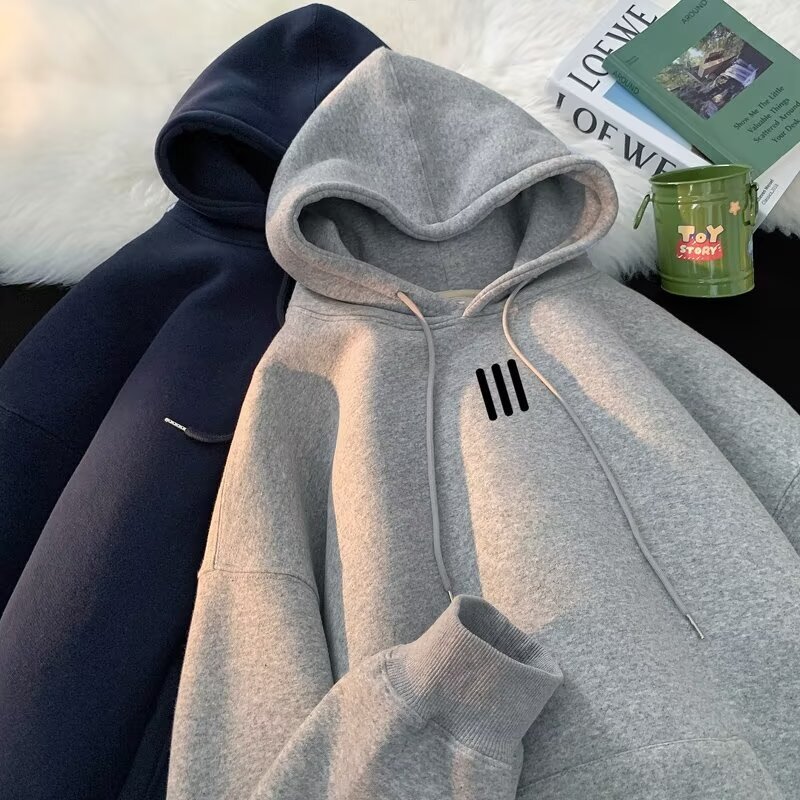 Retro Hooded Sweatshirt For Men Spring Autumn Winter New Trendy Brand Ins Heavyweight Designer Hoodie Clothing Black Jacket