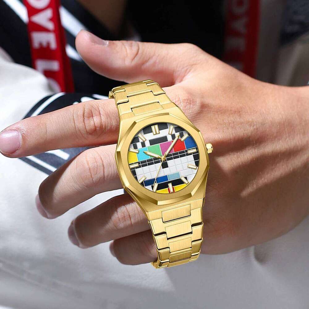 New Fashion Luxury Watches For Man Creative Dial Unique Design Luminous Steel Strap Waterproof Quartz Watch Gift reloj hombre