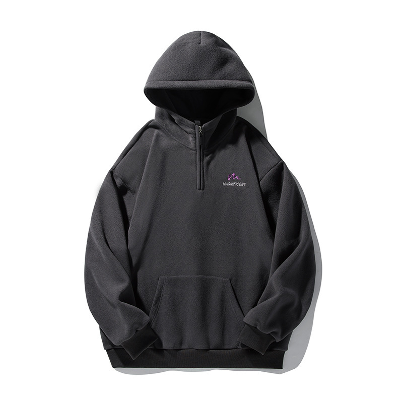430G Heavyweight Fleece Half-zip Hoodie For Men Spring New Designer Hoodie Retro Texture Hoodie Jacket