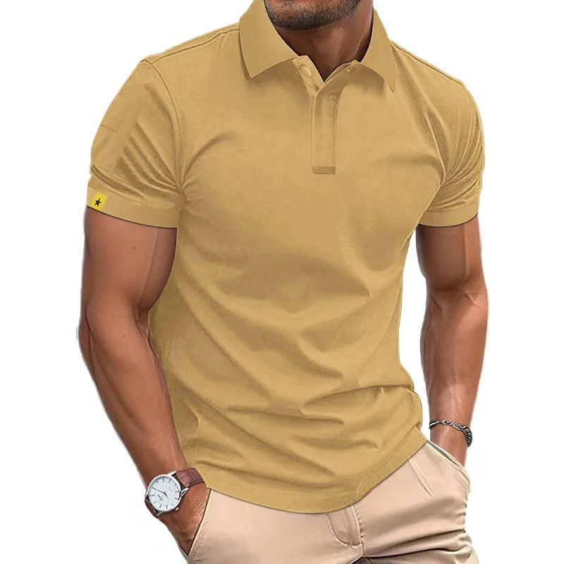 Summer Polo Shirt Mens Short Sleeve Sport T Shirt Casual Business Lightweight Button Streetwear Breathable Tops 260311