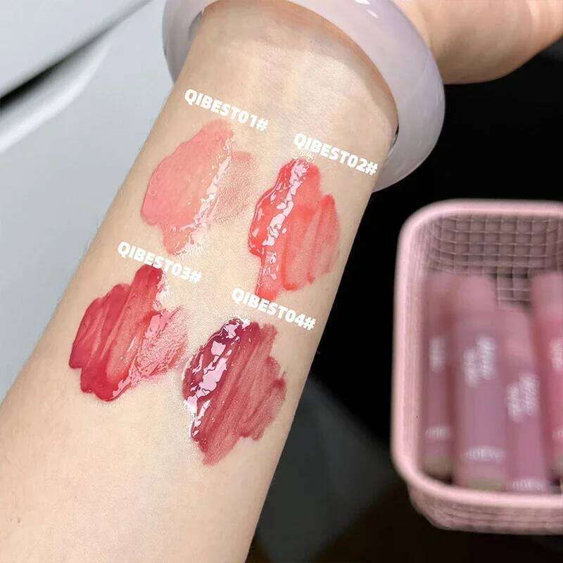 QIBEST Watery Oil Gloss Long Lasting Hydrating Glaze Non-Stick Glassy Stain Moisturizer Lip Tinit Pigment Cosmetics W260311