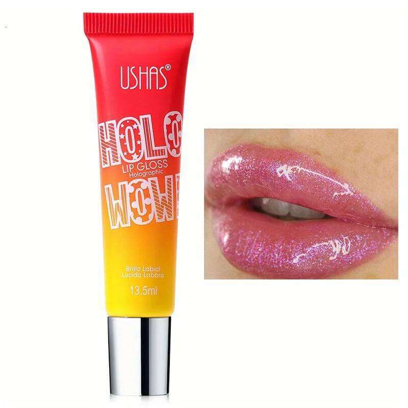 USHAS 3 colorful mirror pearl with flash glaze lasting color doe moisturizing lip honey W260311