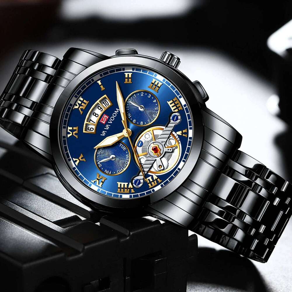 Top Brand Watch Pilot Series Silver Stainless Steel Sports Clock Quartz Movement 3Bar Waterproof Military Men Gift Wristatch