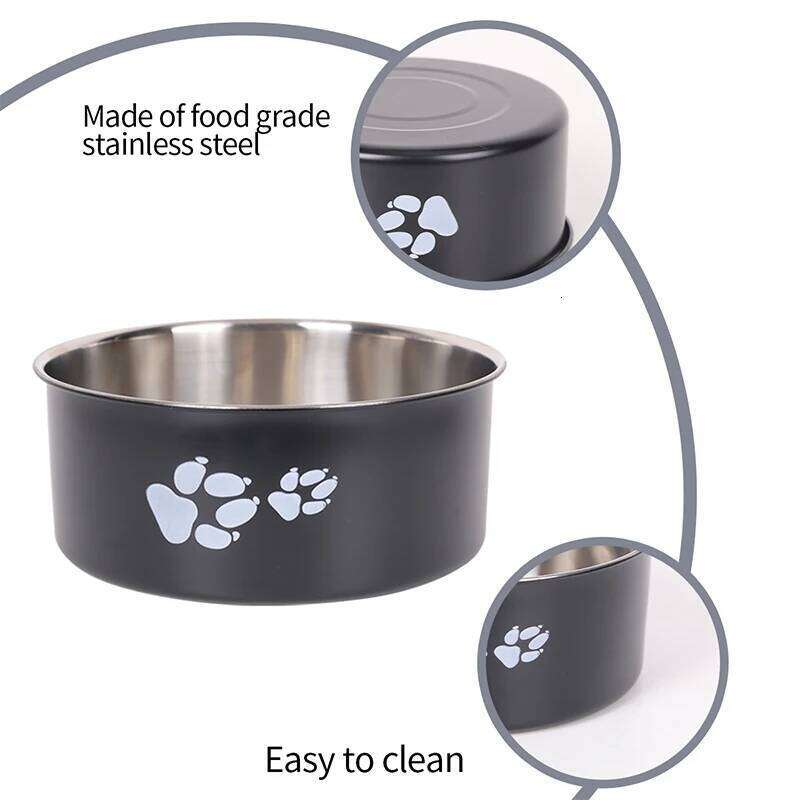 A cartoon-patterned bowl, easy to clean, made of stainless steel, suitable for both outdoor and indoor pet owners. 26Y0312