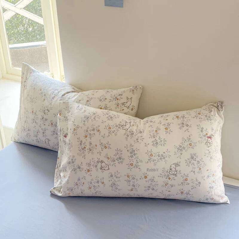 Cute Cartoon Rabbit Bedding Simple Duvet Cover Linen Bed Sheets Set Pillowcase Single Twin Double Queen Size Home Decor H260312
