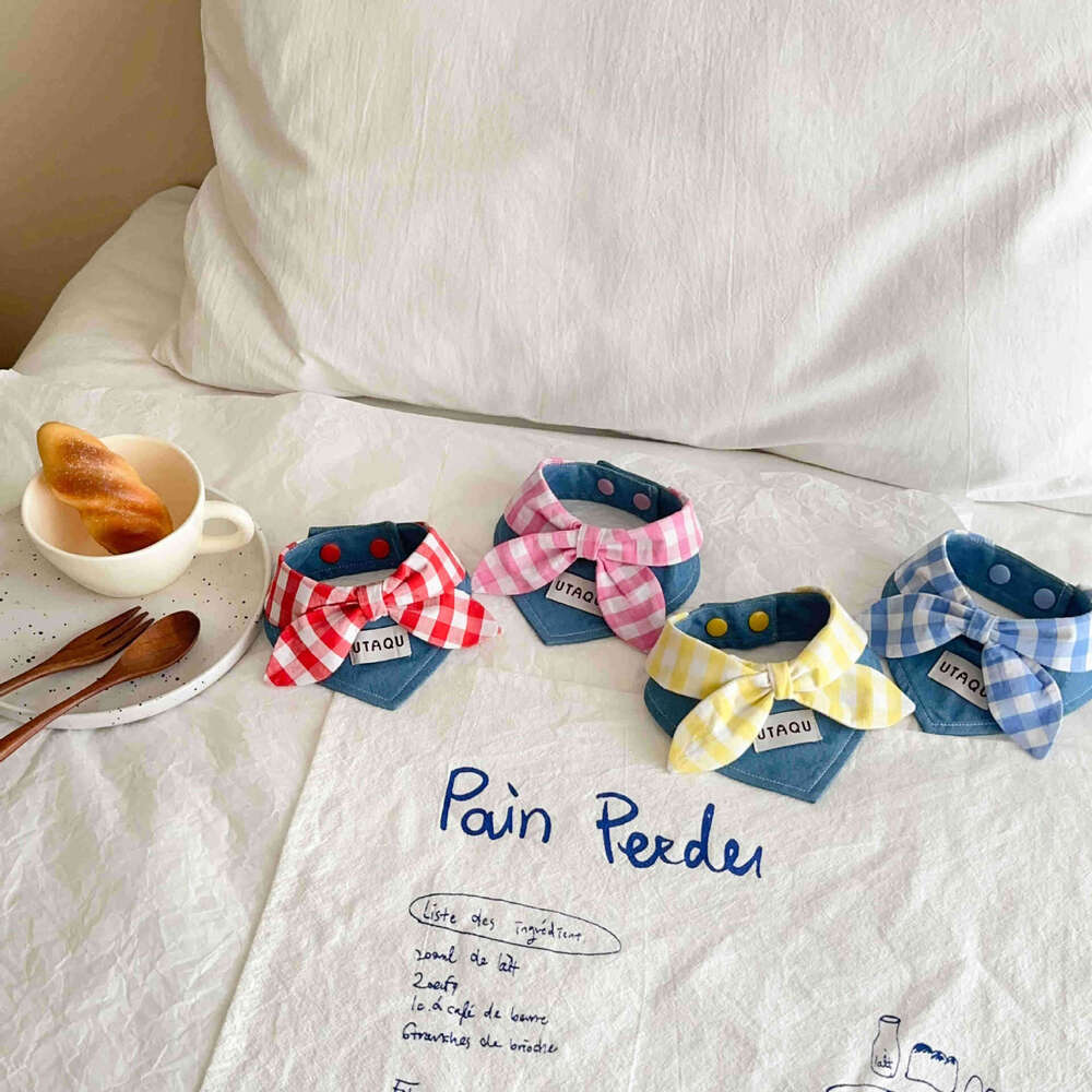INS Korean Style Cats Dogs, Bibs For Bichon And Teddy, Pet Neck Scarves