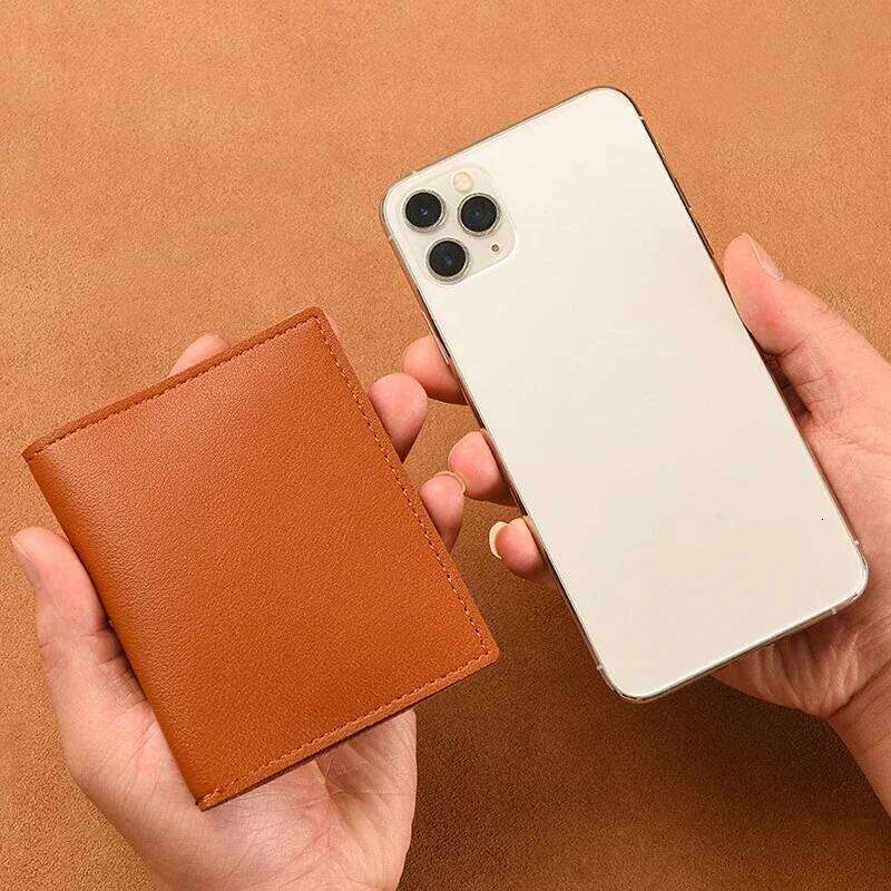 Ultra-thin Small Bank Multi Slot Women Men Credit Cards Bag Male Card Holder Solid Leather Wallet
