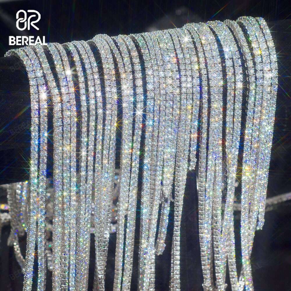 14K VVS Moissanite Tennis Chain Necklace Dropshipping 3mm 4mm 5mm Sier Fine Jewelry Bracelet for Men and Women