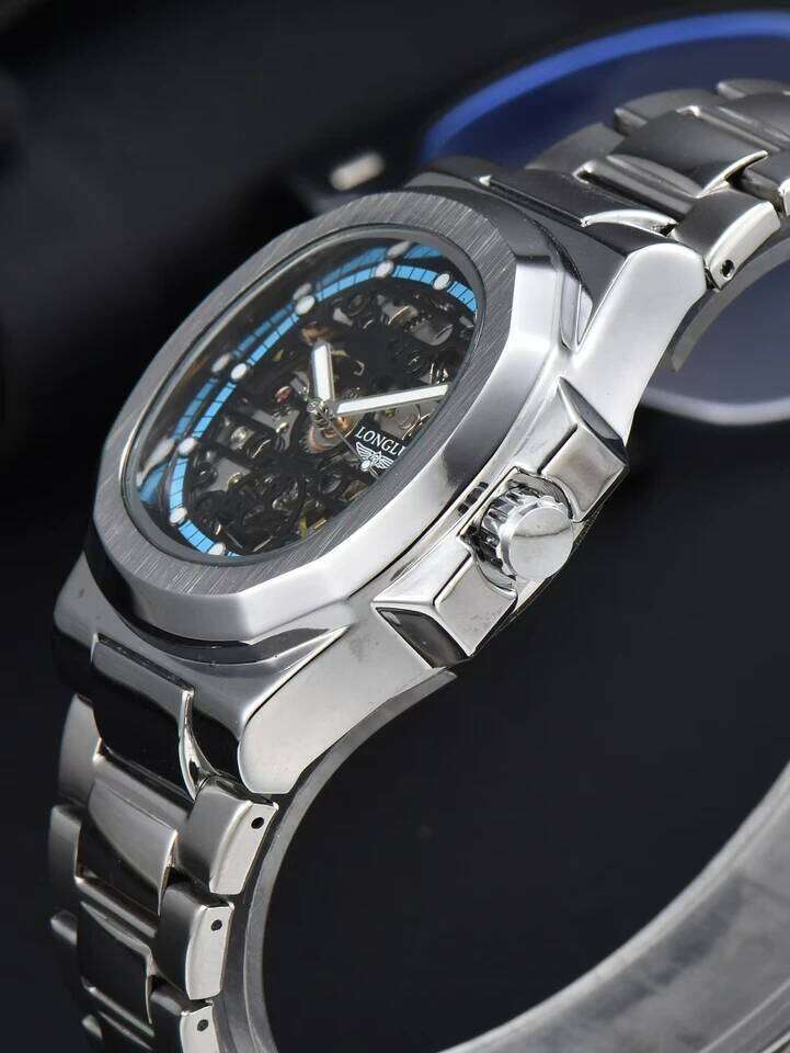 LONGLUX automatic wholesale mechanical watches stainless steel skeleton waterproof men's luxury watch men gift