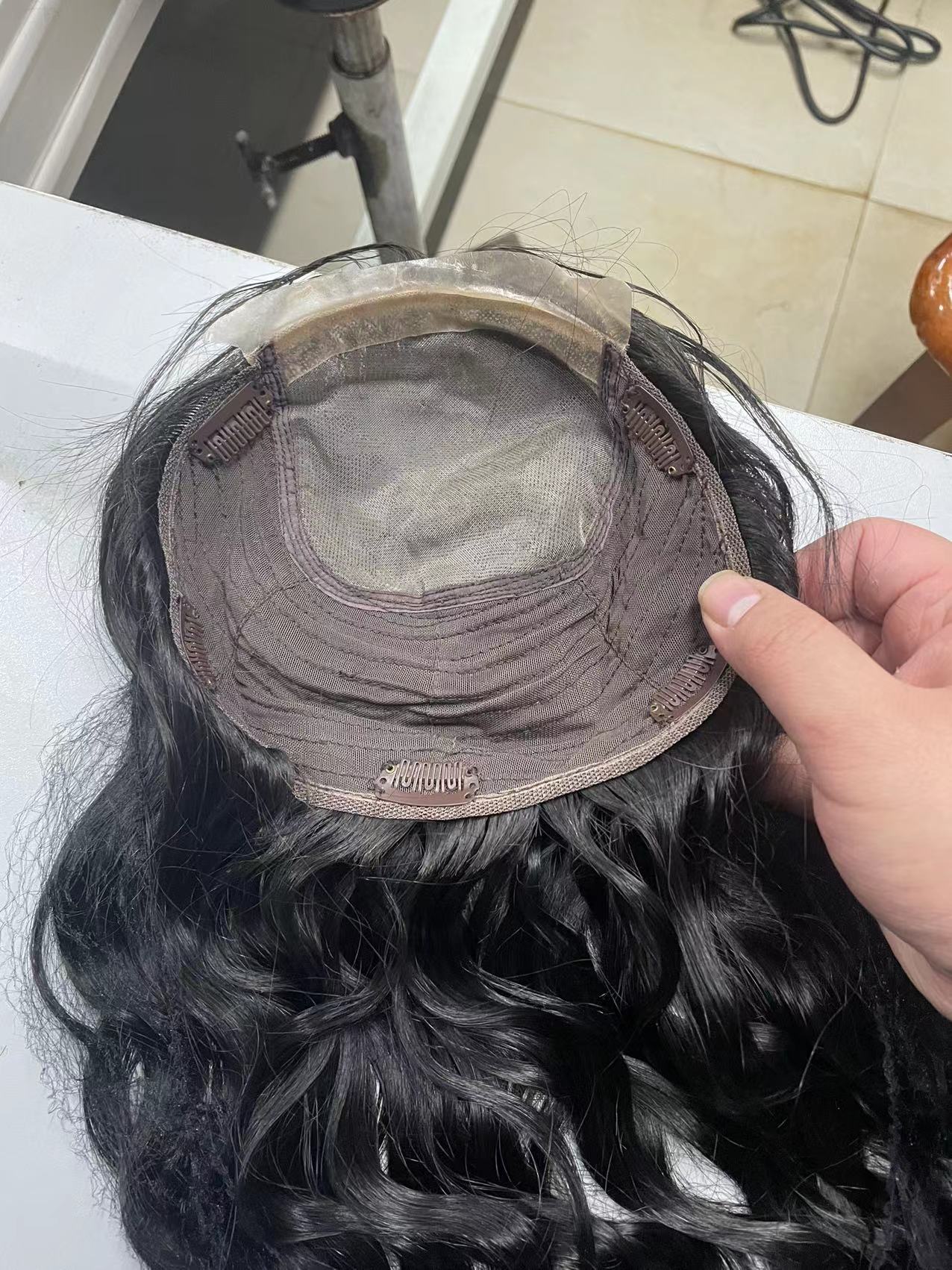 Kosher Factory Discounted Natrual Color European Raw Human Hair with Silk Jewish Wig Topper custom 14day about